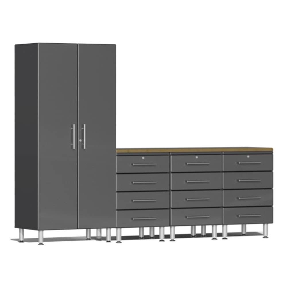 Ulti-MATE Garage Cabinet 2.0 Series 5 Piece Kit with Bamboo Worktop