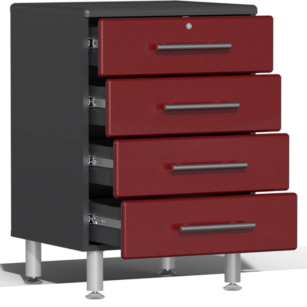 Ulti-MATE Garage Cabinets 2.0 Series Red Metallic 7-Piece Set with Bamboo Worktop - Image 3
