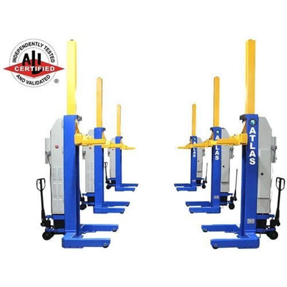 Atlas ALI Certified Battery Powered Mobile Column Lift System 99,000 Lb. Capacity (Set of 6)