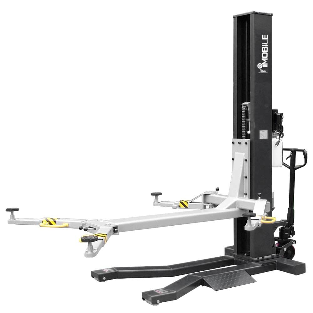 iDEAL MSC-6KLP 6,000 lb. Low Profile Mobile Single Post Lift – Black Edition