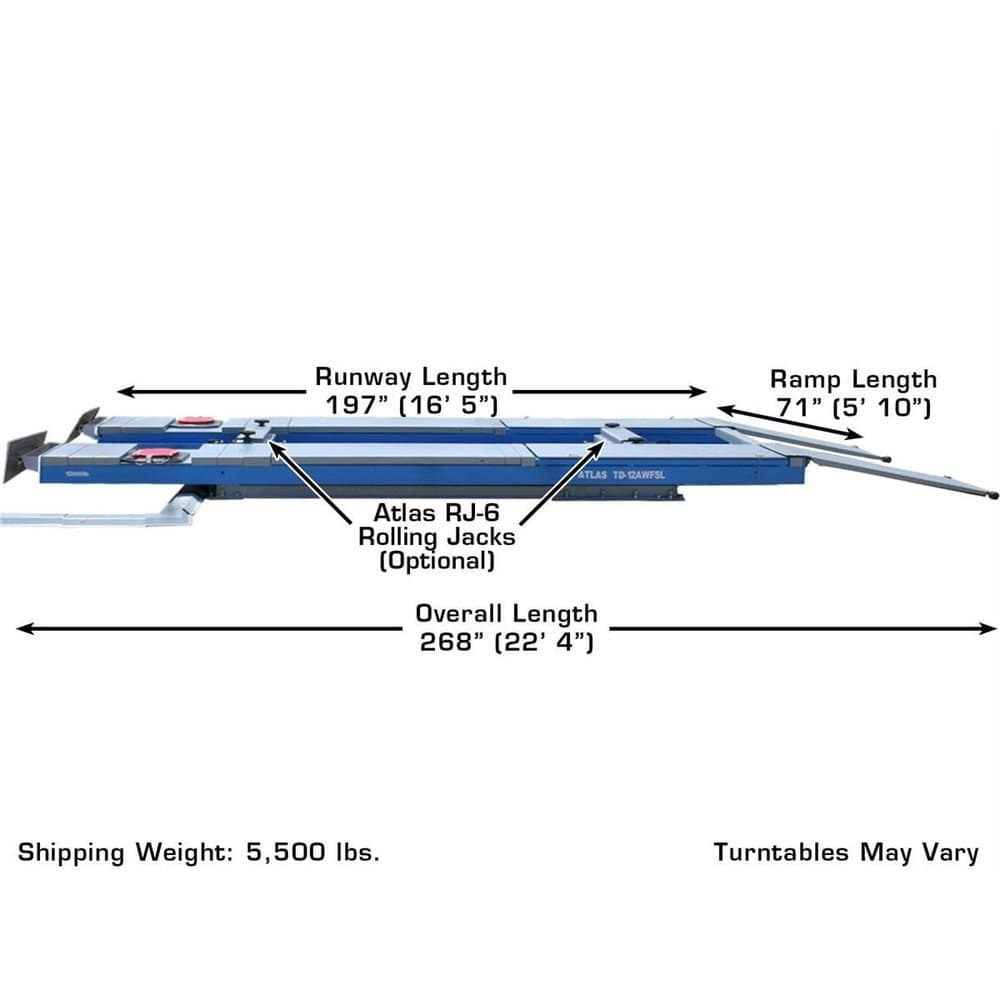 Atlas 12AWFSL 12,000 lb. Capacity Alignment Scissor Lift w/ Wheels-Free System - Image 16