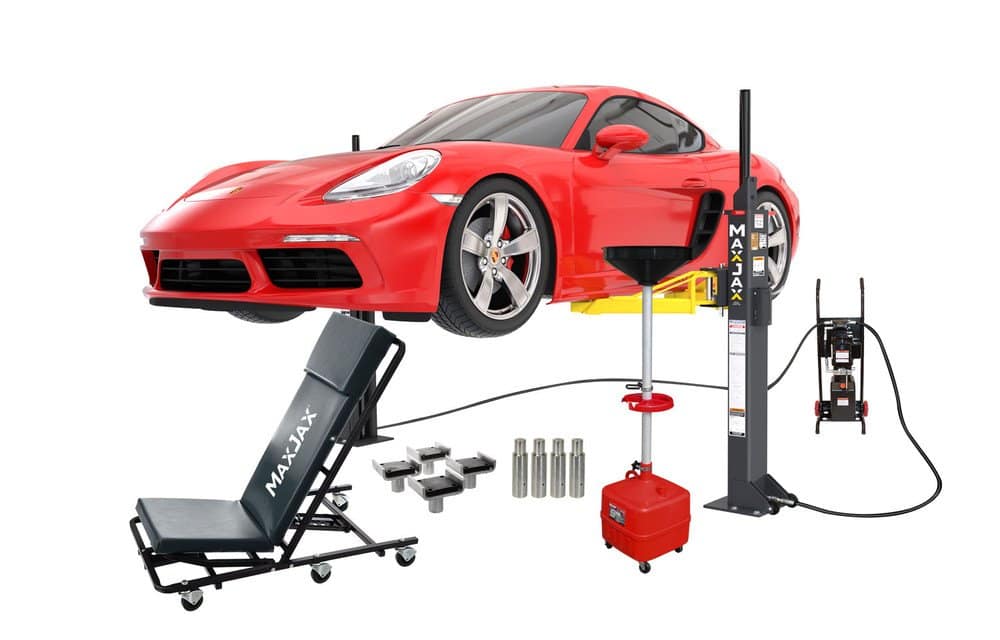 MaxJax M7K Portable Two-Post Garage Lift – Ultimate Package
