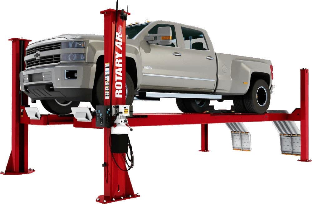 Rotary ARO16 16,000 lb ALI Certified Four-Post Open-Front Alignment Lift + Rolling Jacks