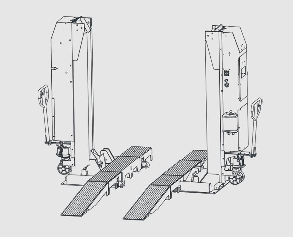 Mahle CAD-FL 15,000 lb. Mobile Column Fork Lift Adapter